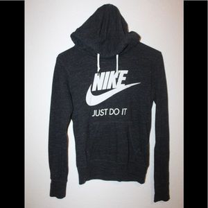 Nike Dark Heather Gray Hoodie with White Logo